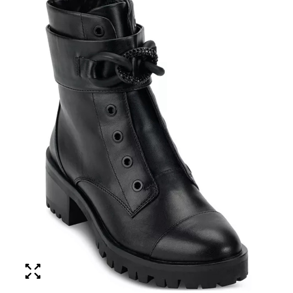 Karl Lagerfeld Black Combat Boots - Picture 2 of 8